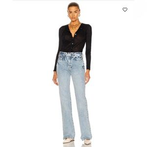 Frame Le Jane Denim Jeans in Color Richlake wide leg mid rise